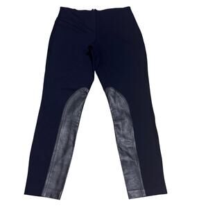 J Crew Navy Blue Leather Inserts Jodphur Riding Pants Womens Size 8 Equestrian